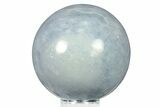 Polished Blue Calcite Sphere - Madagascar #277160-1